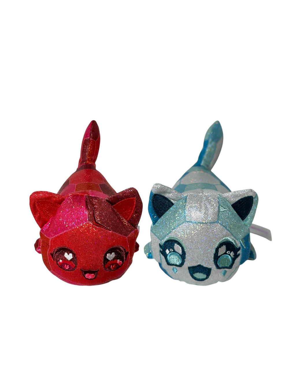 Aphmau MeeMeows Mystery Sparkly Ruby Red & Blue Diamond Cat 6” Plush Set